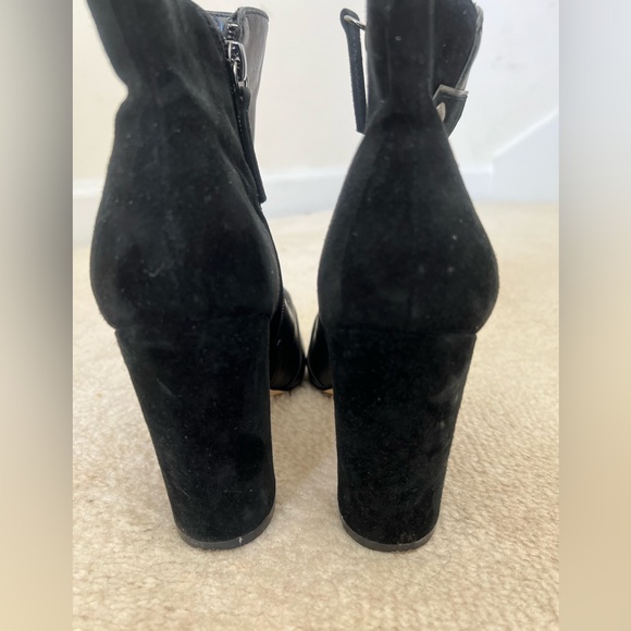 Black Leather/Suede Ankle Boot Size Women’s 7M - Picture 9 of 10